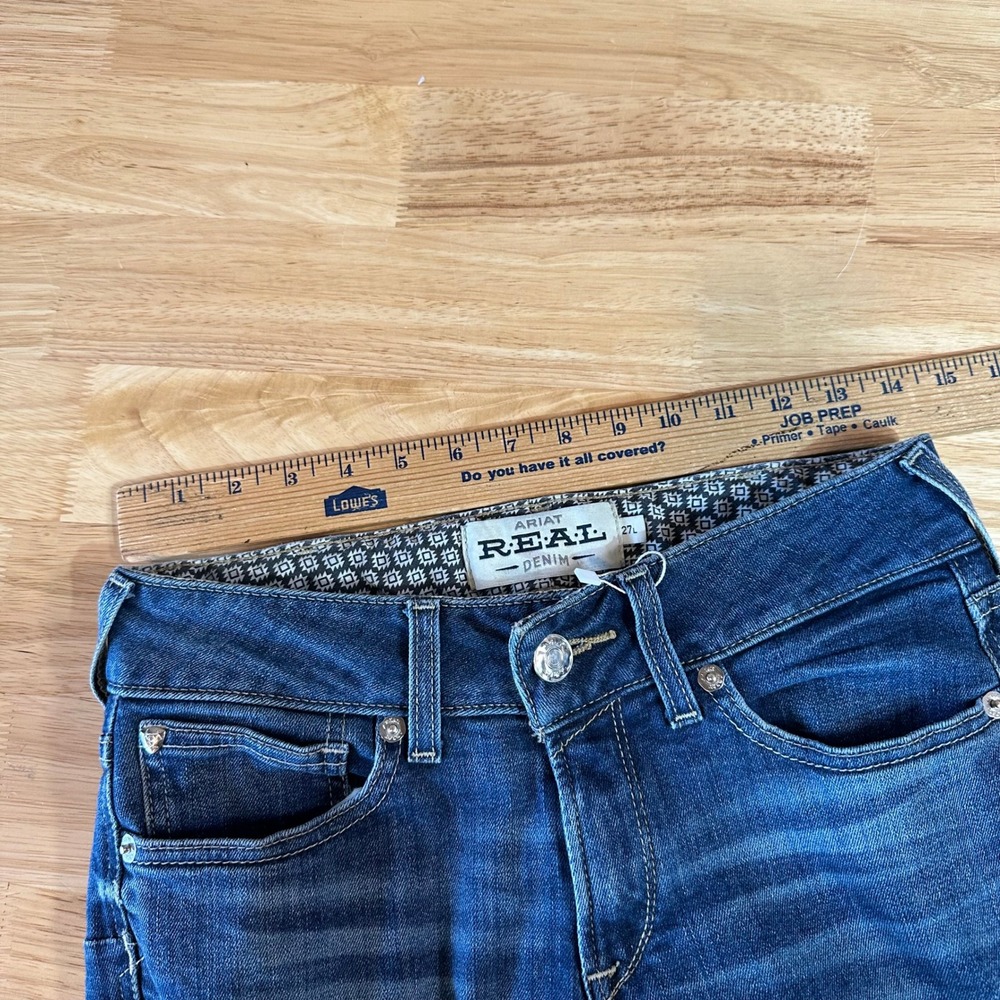 Ariat Jeans Womens 27L Blue Denim Makenzie Perfect Rise Straight Real 28x34" - Picture 7 of 16